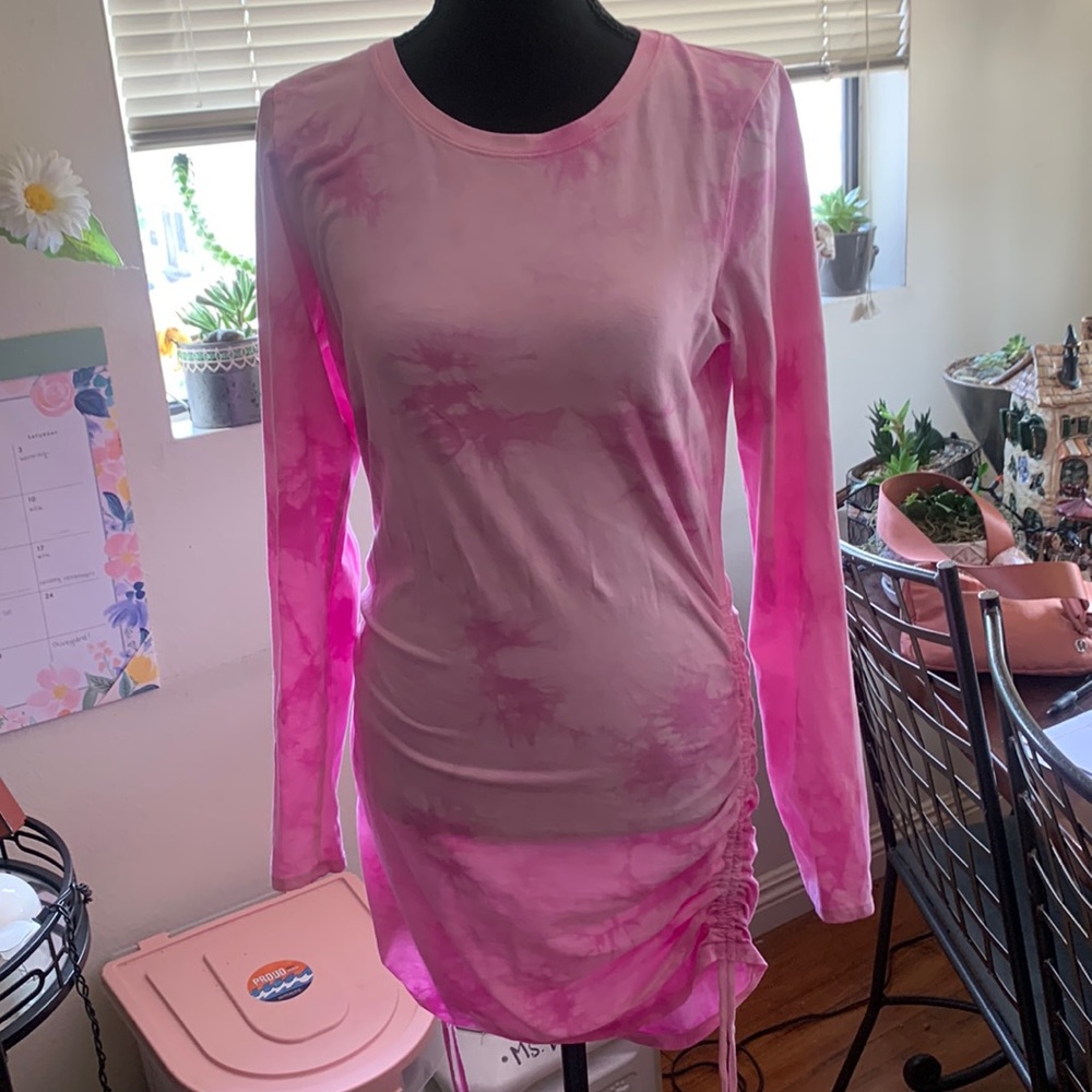 PINK ruched dress